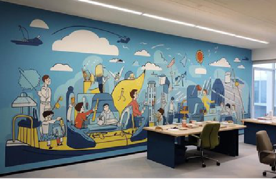 长沙办公室墙绘的特点。