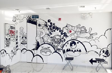 长沙手绘墙并非传统涂鸦。